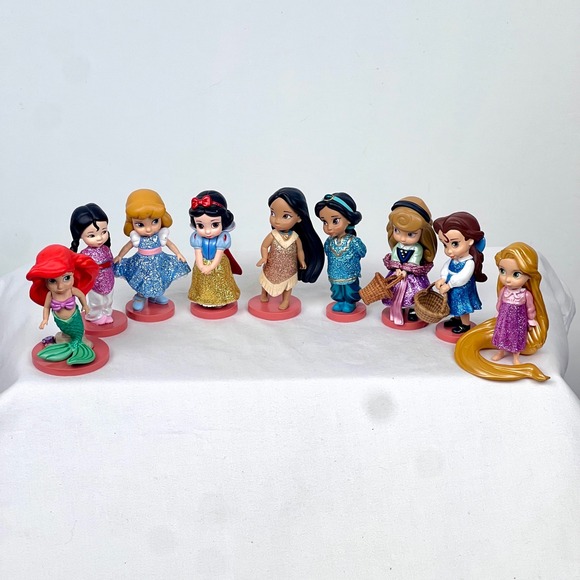 Disney Animator Princess 3" Figures set of 9 Ariel Belle Snow White Pocahontas - Picture 3 of 16
